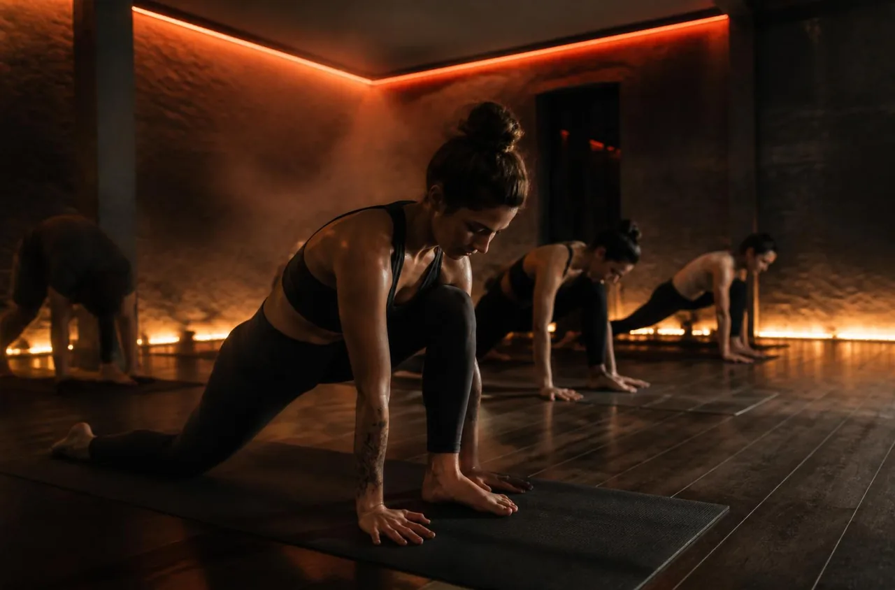 Studio de Yoga et Pilates éclairé chaleureusement au Club Fitness, LaSalle, Montréal